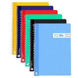 Bloc Espiral A4 Tapa Plastico 80 Hojas 90 Gramos Pauta 2,5mm Colores Surtidos Ancor