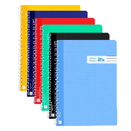 Bloc Espiral A4 Tapa Plastico 80 Hojas 90 Gramos Pauta 3,5mm Colores Surtidos Raylu