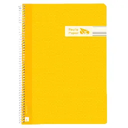 Bloc Espiral A4 Tapa Plastico 80 Hojas 90 Gramos Pauta 3,5mm Amarillo Raylu