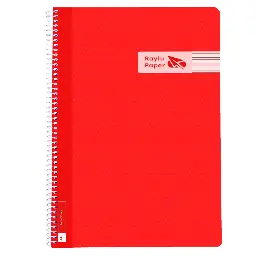 Bloc Espiral A4 Tapa Plastico 80 Hojas 90 Gramos Pauta 3,5mm Rojo Raylu