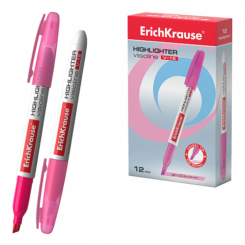 [081626] MARCADOR FLUORESCENTE ERICHKRAUSE  ROSA V-15 PUNTA BISELADA 