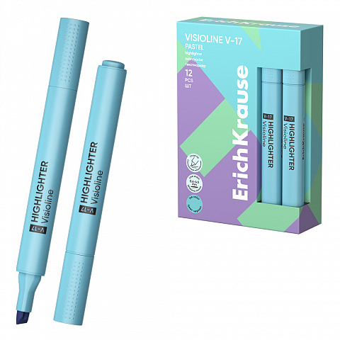 [081631] MARCADOR FLUORESCENTE ERICHKRAUSE AZUL PASTEL V-17 PUNTA BISELADA