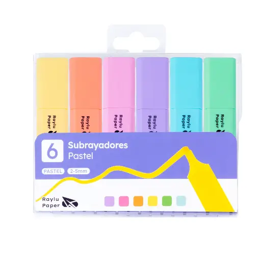 [081535] MARCADOR FLUORESCENTE RAYLU RAYLIGHT BLÍSTER 6 PASTEL