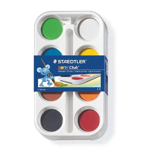 [825565] ACUARELAS STAEDTLER ESTUCHE 8 COLORES PASTILLAS GRANDES Ø44mm
