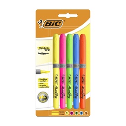 Rotulador Fluorescente Bic Highlighter Grip Neón 5 Colores
