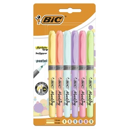 Rotulador Fluorescente Bic Highlighter Grip Pastel 6 Colores