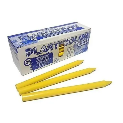 [825479] CERAS JOVI PLASTICOLOR AMARILLO ESTUCHE UNICOLOR 25UDS 
