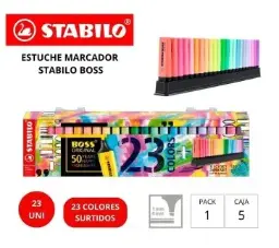 Marcador Fluorescente Stabilo Estuche 23 Unidades Surtidas