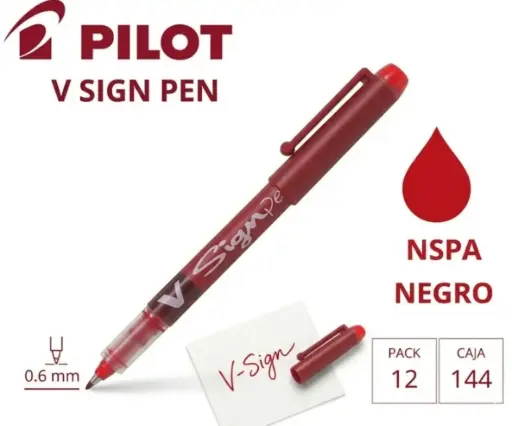[119269] ROTULADOR PILOT V-SIGN PEN ROJO