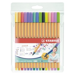 Rotulador Stabilo Point 88 Estuche 20 Colores Surtidos + 5 Neón