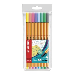 Rotulador Stabilo Point 88 Estuche 8 Surtidos Pastel