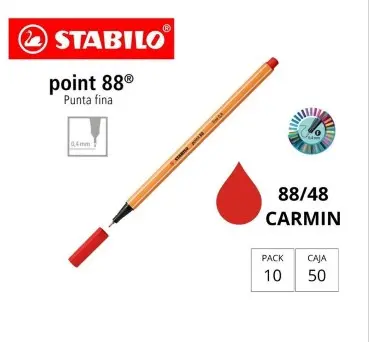 [118688] ROTULADOR STABILO POINT 88 CARMIN 