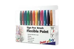 Rotulador Pentel Punta Pincel 12 Colores