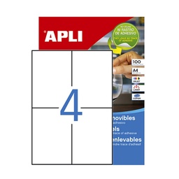Apli Etiquetas Blancas Removibles 105x148mm 100 Hojas