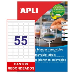 Apli Etiquetas Blancas Removibles 36,8x23,8mm 100 Hojas