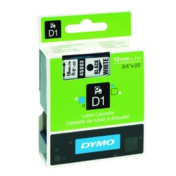 Cinta Dymo D1 19mm×7m Negro/Blanco