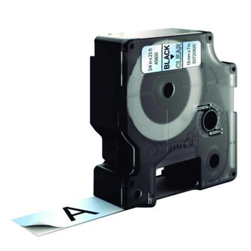 [249942] CINTA DYMO D1 19MM×7M NEGRO/TRANSPARENTE