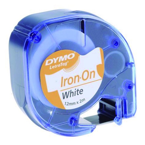 [249890] CINTA DYMO LETRATAG PARA MARCAR ROPA 12MM×2M  NEGRO/BLANCO