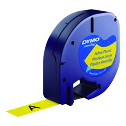 Cinta Dymo Letratag Plástico 12mm×4m Negro/Amarillo