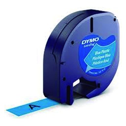 Cinta Dymo Letratag Plástico 12mm×4 M Negro/Azul