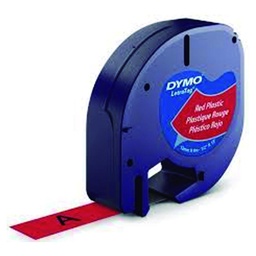 Cinta Dymo Letratag Plástico 12mm×4 M Negro/Rojo