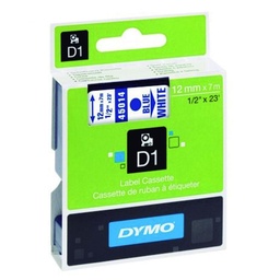 Dymo D1 S0720540 Cinta Autoadhesiva Azul Sobre Blanco 12mm×7m