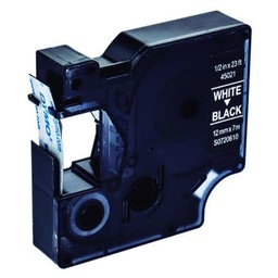 Dymo D1 S0720610 Cinta Autoadhesiva Blanco Sobre Negro 12mm×7m