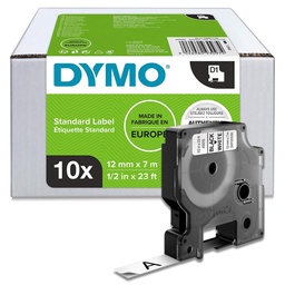 Dymo D1 45013 S0720530 Cinta Autoadhesiva Negro Sobre Blanco  12mm×7m