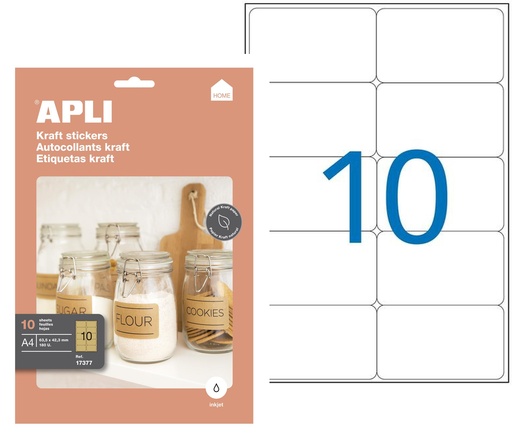 [825232] ETIQUETAS KRAFT ADHESIVAS OVALADAS 99,1x57MM PACK 100UDS