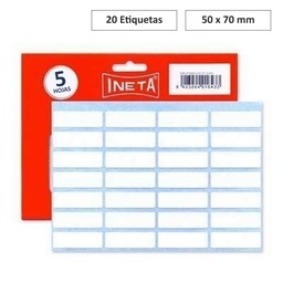 Ineta Etiquetas Autoadhesivas 50x70mm 5 Hojas