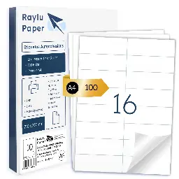 ETIQUETAS ADHESIVAS A4 RAYLU 48,5x16,9MM 64 POR HOJA 100 HOJAS
