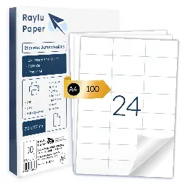 ETIQUETAS ADHESIVAS A4 RAYLU 70x37MM 24 POR HOJA 100 HOJAS