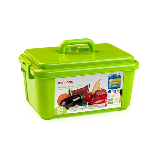 [722337] JUEGO MINILAND FRUTAS, HORTALIZAS Y FRUTOS SECOS 36 PIEZAS