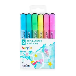 Rotulador Raylu Acrílico Estuche 6 Colores Pastel