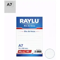 Bloc Notas Microperforado Raylu A7 60 Gramos 80 Hojas Horizontal