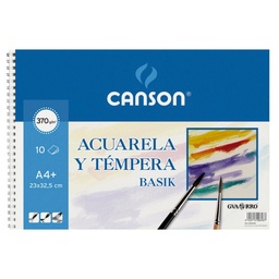 Bloc Acuarela Guarro Basik A4+ Espiral 370 G/M² 10 Hojas