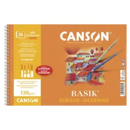 Bloc Dibujo Basik Guarro A4+ Espiral 130 G/M² 20 Hojas Con Recuadro