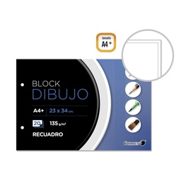 Bloc Dibujo A4 Encolado Recuadro