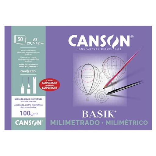 [600204] BLOC MILIMETRADO GUARRO A3 100 G/M²