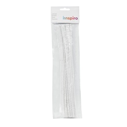Limpiapipas Chenilla Blanco 4mm X 30cm Pack 50u