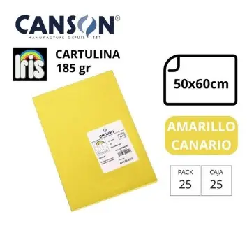 [649937] CARTULINA CANSON IRIS  50×65CM 185 GRAMOS  AMARILLO CANARIO