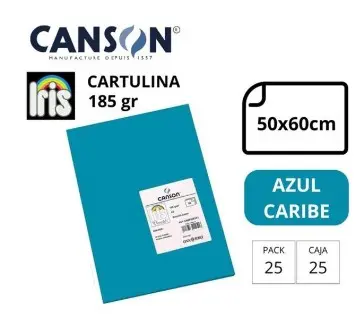 [649212] CARTULINA CANSON IRIS  50×65CM 185 GRAMOS CARIBE 
