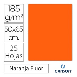 Cartulina Canson Iris 50×65cm Naranja Fluor