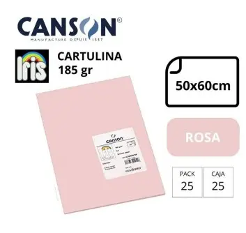 [649933] CARTULINA CANSON IRIS  50×65CM 185 GRAMOS ROSA