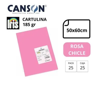 [649210] CARTULINA CANSON IRIS  50×65CM 185 GRAMOS ROSA CHICLE 