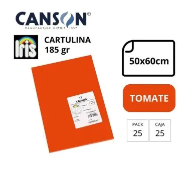 [649944] CARTULINA CANSON IRIS  50×65CM 185 GRAMOS TOMATE