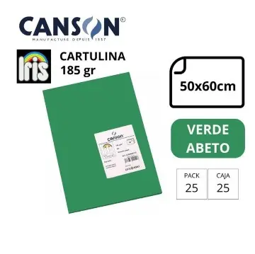 [649923] CARTULINA CANSON IRIS  50×65CM 185 GRAMOS  VERDE ABETO