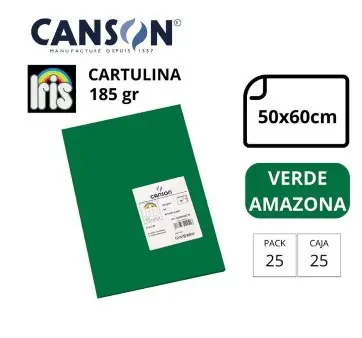 [649922] CARTULINA CANSON IRIS  50×65CM 185 GRAMOS VERDE AMAZONAS