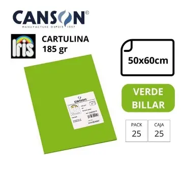 [649924] CARTULINA CANSON IRIS  50×65CM 185 GRAMOS  VERDE BILLAR