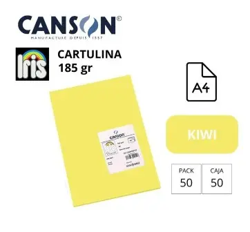 [700045] CARTULINA CANSON IRIS A4 185 GRAMOS KIWI 